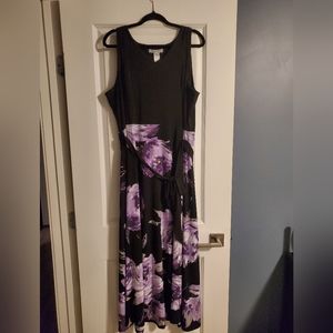 Black and purple floral maxi dress
